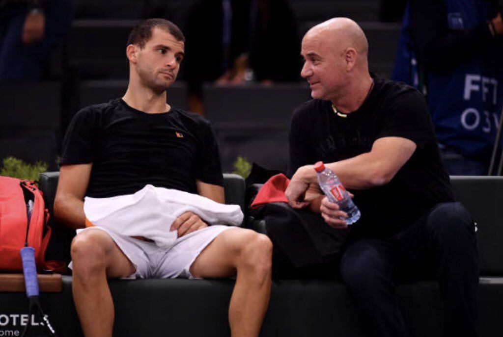 Andre Agassi con Grigor Dimitrov