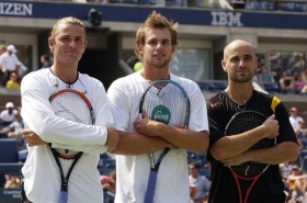Andre Agassi, Andy Roddick, James Blake e Mardy Fish in esibizione a Charleston