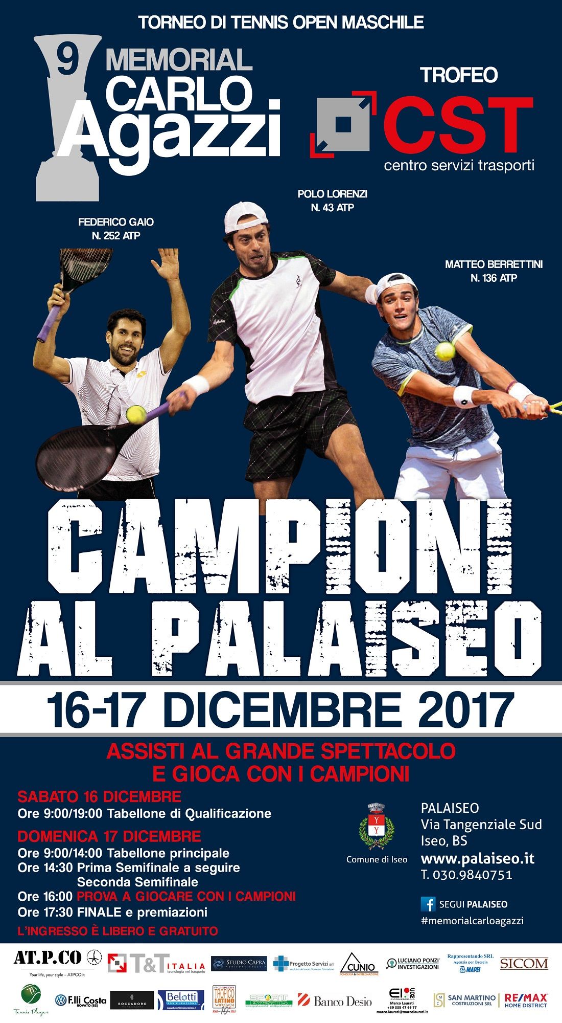 Memorial Carlo Agazzi, Trofeo CST: Al via anche Paolo Lorenzi e Matteo Berrettini
