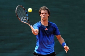 Filippo Baldi, pavese classe 1996, ha firmato la sorpresa del giorno: battuto 6-2 6-2 l'australiano Van Peperzeel, quarta testa di serie - (foto Francesco Panunzio).