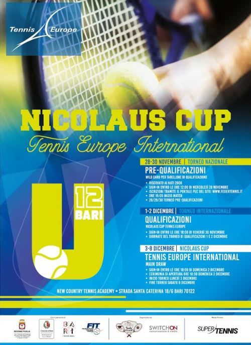 New Tennis Country Academy & Switch On Comunicazione & Media sono orgogliose di presentare ai gentili colleghi giornalisti la prima edizione della Nicolaus Cup Under 12.