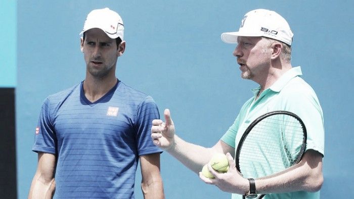 Boris Becker nella foto con Novak Djokovic