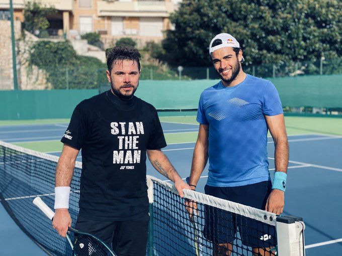Stan Wawrinka con Matteo Berrettini