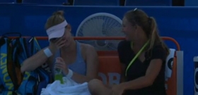 Al termine del primo parziale, Nicole Melichar, allenatrice della Bogdan, ha parlato con la propria tennista in maniera simpatica