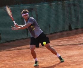 Simone Bolelli in azione quest'oggi al Garden