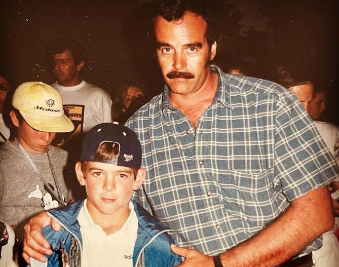 Un giovanissimo Juan Martin Del Potro con papà Daniel
