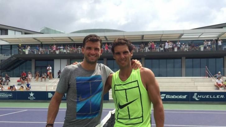 Grigor Dimitrov e Rafael Nadal nella foto