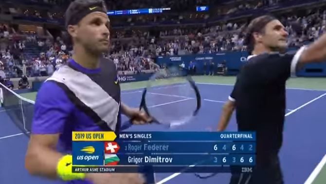 Grigor Dimitrov vittorioso su Roger Federer