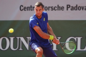 Laslo Djere, serbo classe 1995, è in finale agli Internazionali di Cortina d'Ampezzo dopo i successi contro Rublev e Carballes-Baena - foto Carola Carera