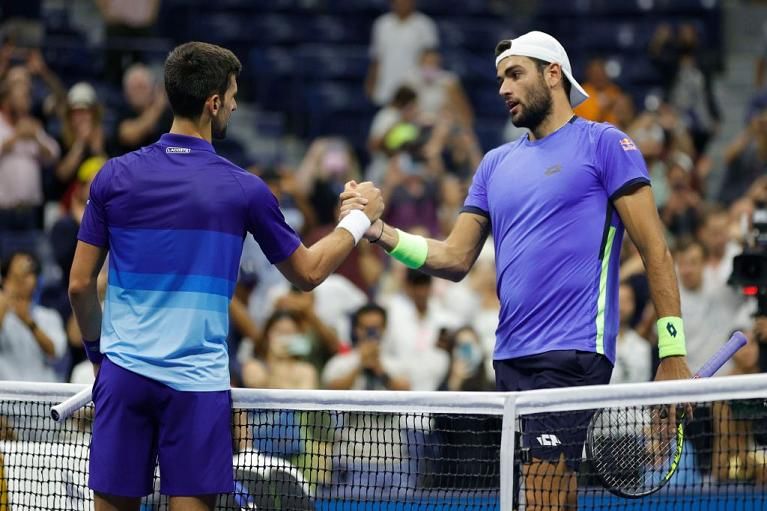 Novak Djokovic e Matteo Berrettini nella foto