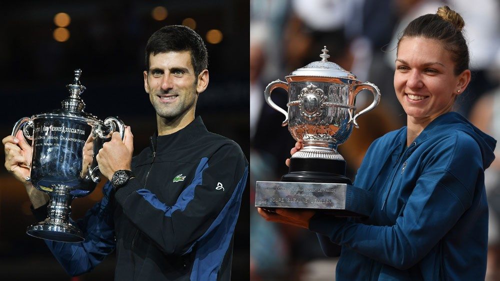 Novak Djokovic e Simona Halep nella foto