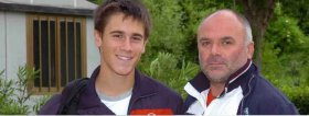 Djordje Djokovic, fratello del numero 1 al Mondo 'Nole', con il suo trainer Miki Vukovic.