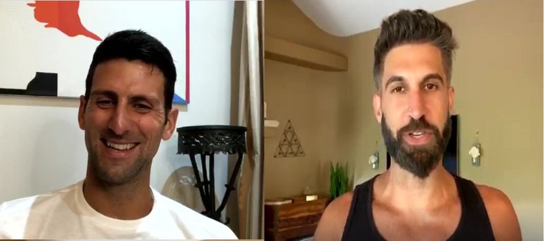 Djokovic in una video conferenza con Jafarieh Chervin