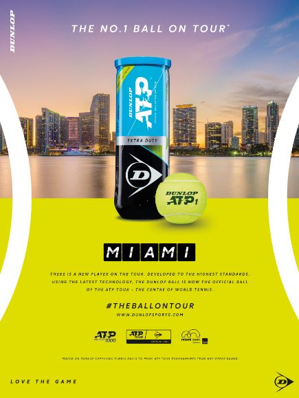 Il Miami Open sceglie Dunlop