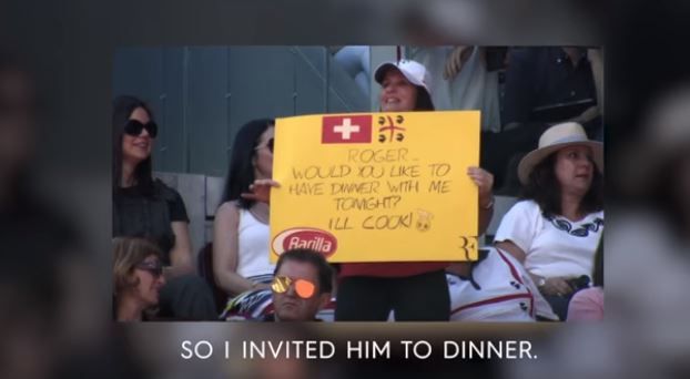 Una fans invita a cena Roger Federer? Roger esaudisce il suo sogno