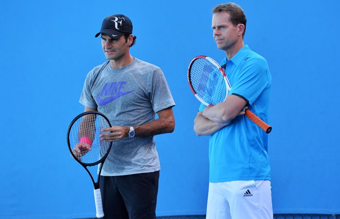 Stefano Edberg quando allenava Roger Federer