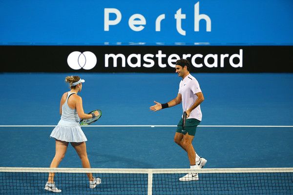 Roger Federer e Belinda Bencic nella foto