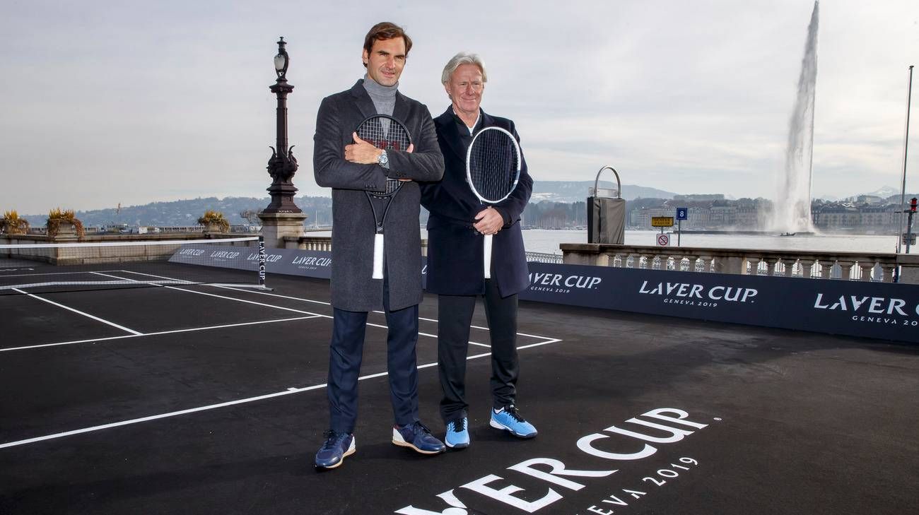 Roger Federer e Bjorn Borg nella foto