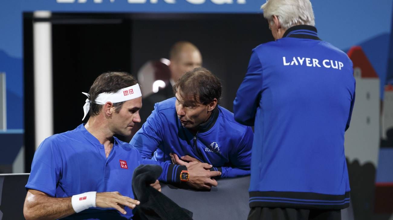 Roger Federer e Rafael Nadal nella foto