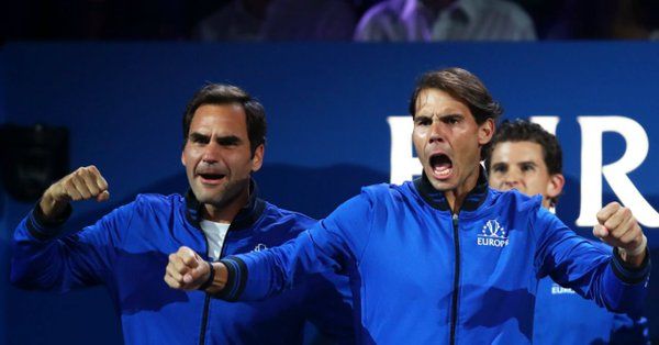Roger Federer e Rafael Nadal nella foto