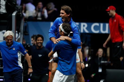 Rafael Nadal e Roger Federer nella foto