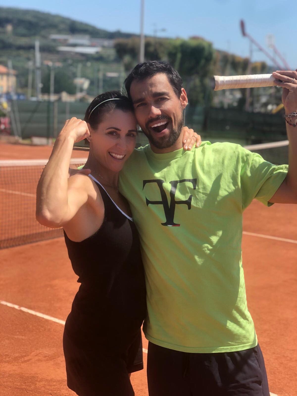 Fabio Fognini con Flavia Pennetta