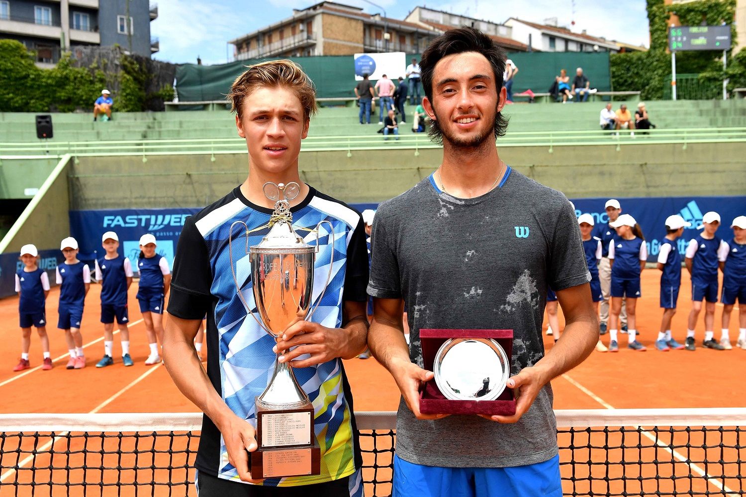 La premiazione del 60° Trofeo Bonfiglio con il vincitore Jonas Forejtek (a sinistra) e il finalista Thiago Tirante - Foto Francesco Panunzio