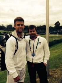 Laurynas Grigelis e Beppe Menga sui campi di Roehampton, sede delle qualificazioni di Wimbledon
