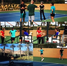 Simona Halep si allena con Agassi e Steffi Graf