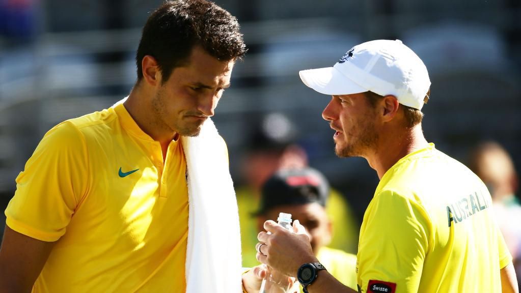 Bernard Tomic e Lleyton Hewitt nella foto