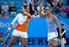 Martina Hingis in carriera ha vinto cinque prove dello slam in singolare e nove in doppio
