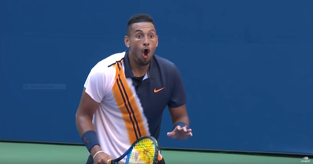 Nick Kyrgios sbalordito dalla prodezza di Roger