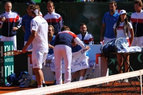 Michael Llodra al momento della stranezza in campo