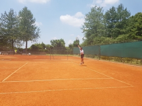 Paolo Lorenzi in allenamento al TC President