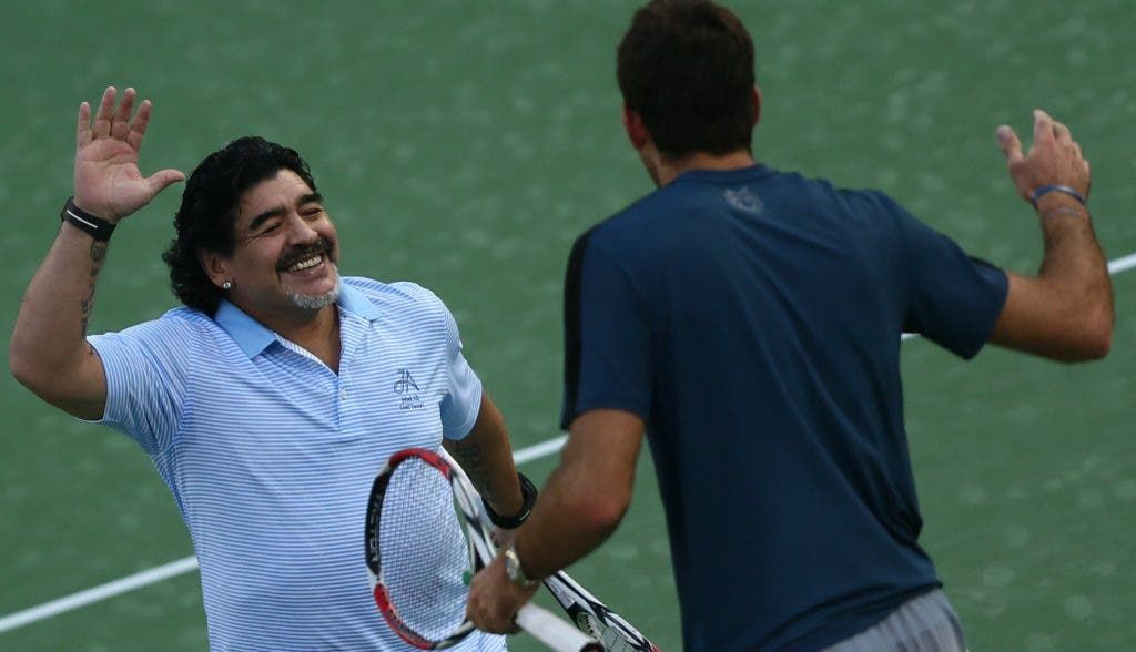 Diego Armando Maradona con Juan Martin Del Potro