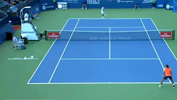 ospetti per un crollo di quota nel match tra Aleksandr Dolgopolov e Thiago Monteiro