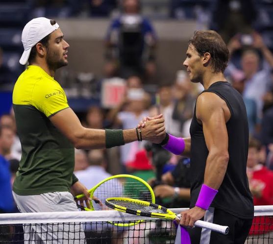 Matteo Berrettini e Rafael Nadal nella foto - Arata Yamaoka