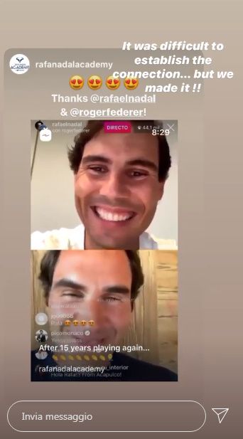 Ed arrivano Nadal, Federer e Murray in una diretta Instagram