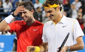 Nella foto Rafael Nadal e Roger Federer