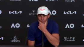 Rafa Nadal in conferenza stampa a Melbourne