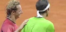 David Nalbandian e Potito Starace al termine del match