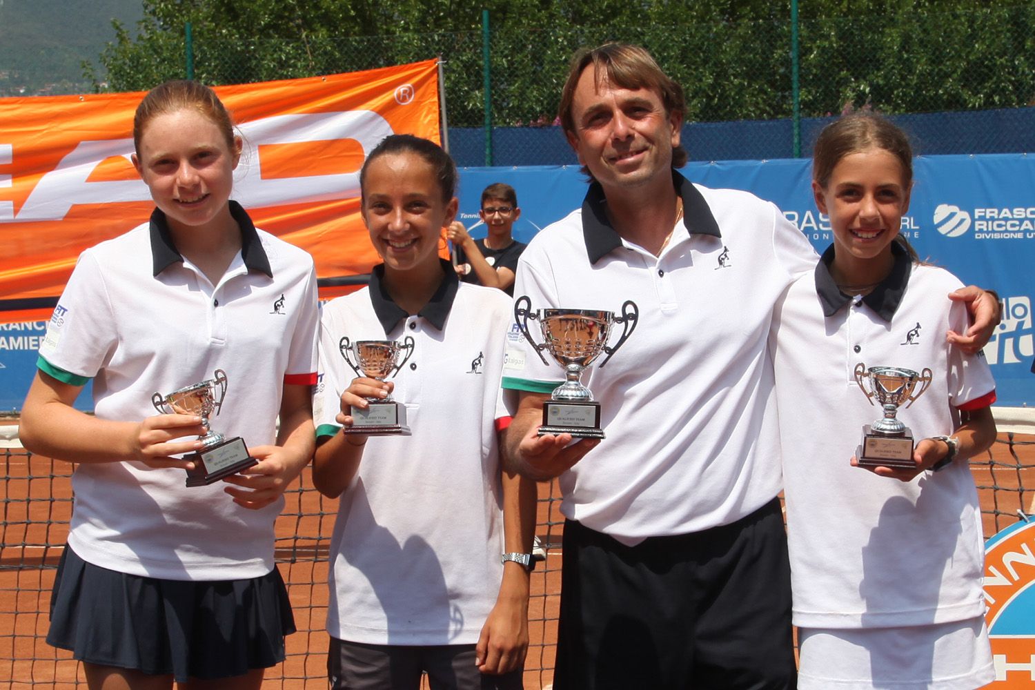 La formazione italiana qualificata per la fase finale del Nations Challenge by Head. Da sinistra: Matilde Ercoli, Noemi Basiletti, il capitano Maurizio Calcagno e Vittoria Paganetti - Foto Alvaro Maffeis