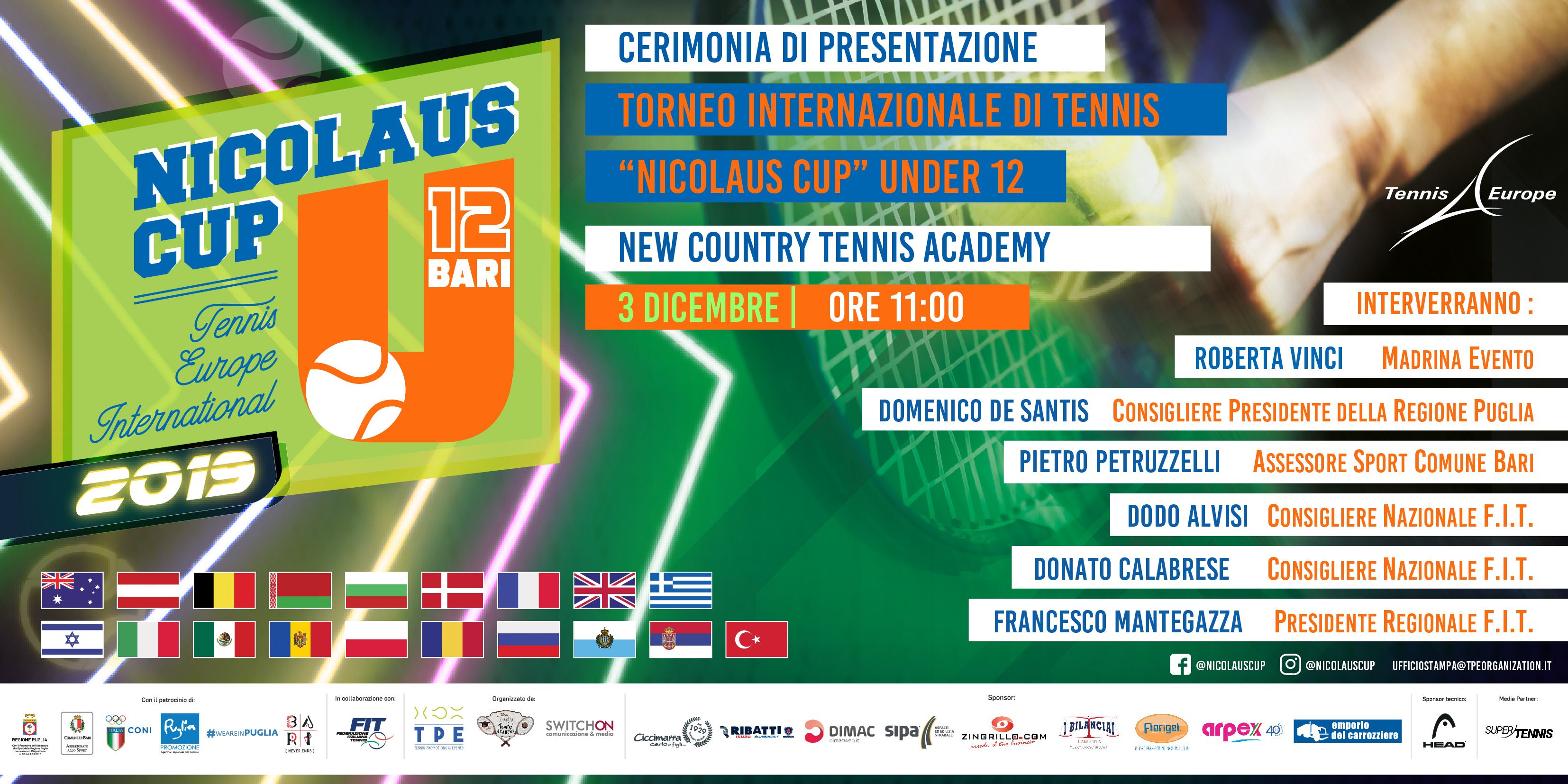 Conferenza stampa di presentazione Nicolaus Cup di tennis.