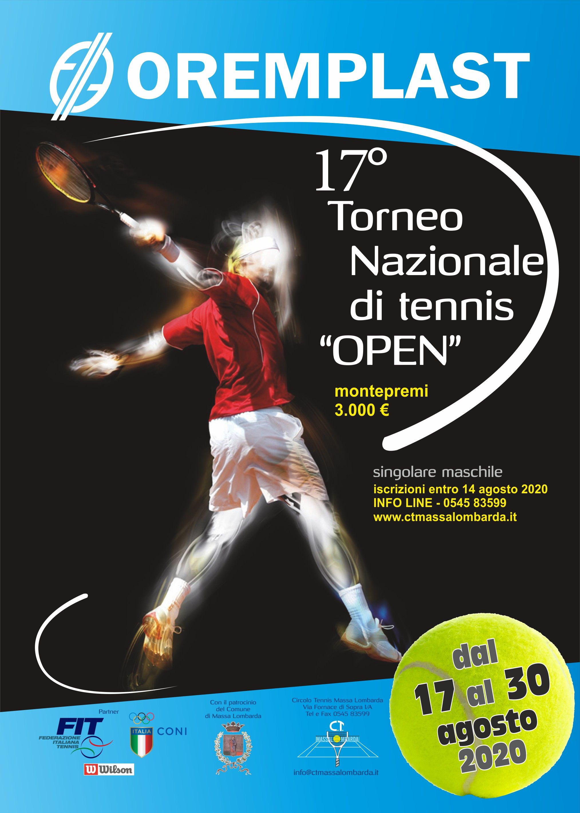 Trofeo Oremplast, torneo Open maschile: Possibile presenza del giovane Luciano Darderi