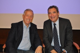 Sergio Palmieri (a sinistra), eletto presidente del Comitato Regionale Lombardo Fit per il quadriennio 2017-2020, con il vice-presidente della Federtennis nazionale Gianni Milan