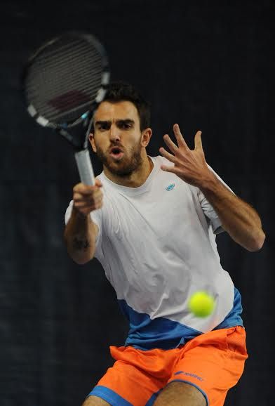 Alessandro Petrone, wild card di casa, ha superato il primo turno a Basiglio battendo il ceco Jan Mertl in due set - Foto Francesco Panunzio