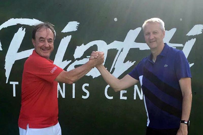Riccardo Piatti (a sinistra) con Luigi Bertino, nuovo direttore tecnico del Piatti Tennis Center