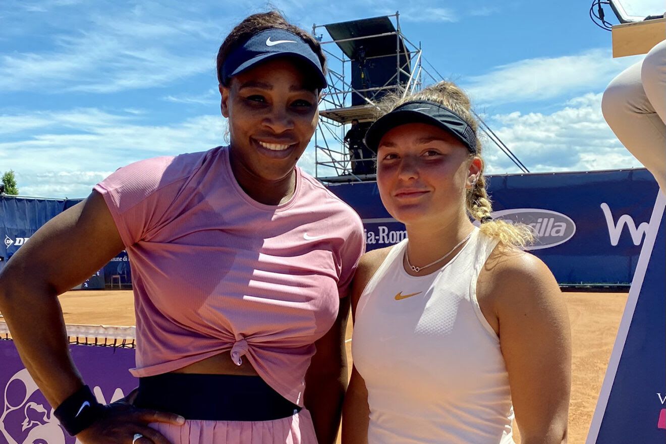 Lisa Pigato con Serena Williams al termine del match nel torneo WTA Emilia Romagna Open di Parma