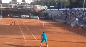 Gianluigi Quinzi e Federico Gaio nel match di oggi al Foro Italico