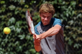Il russo Andrey Rublev, testa di serie n.5, in finale al Bonfiglio - Foto Francesco Panunzio